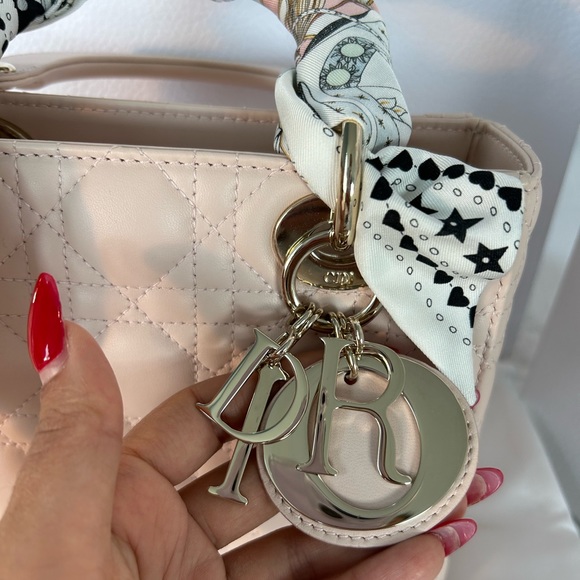 100% AUTHENTIC POWDER PINK SMALL LADY DIOR MY ABCDIOR BAG - Picture 10 of 14